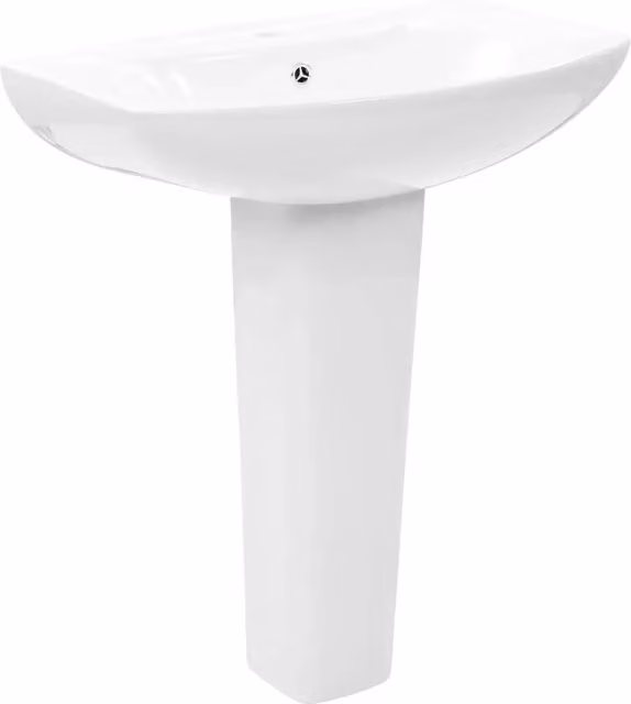Lavandino a Colonna in Ceramica Bianca 650x520x200 mm CFW3299154
