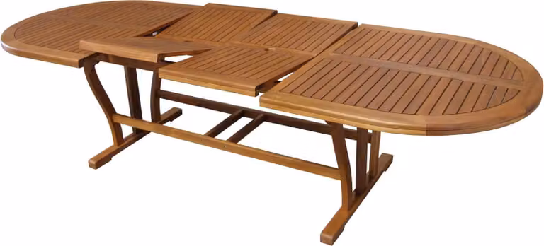 Milani Home - tavolo da giardino ovale allungabile, legno di acacia, 10 posti, marrone, piano 200/300 x 110 cm