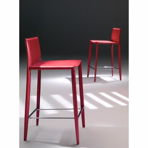 Sgabello Linda in cuoio dal design classico Bontempi Casa