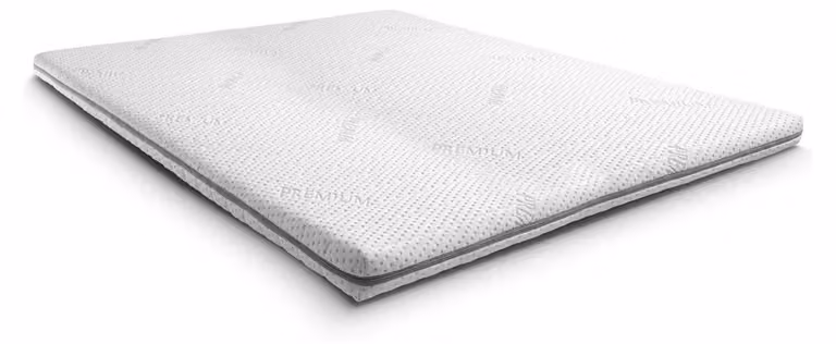 Topper in schiuma a cellule aperte, modello Premium, dimensioni 160 x 200 cm, altezza 8 cm, grado di rigidità H3, con rivestimento antibatterico