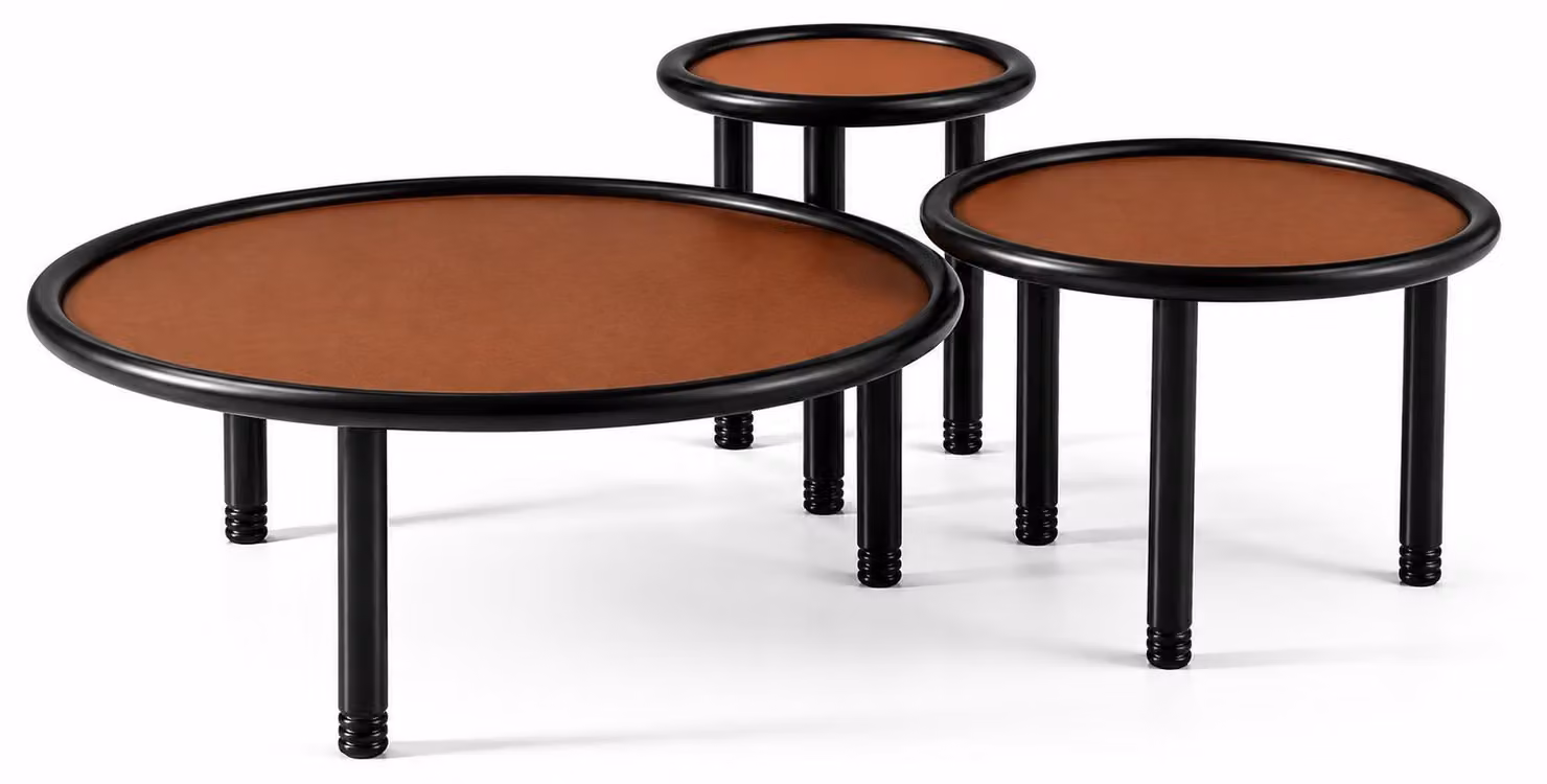 3 tavolini laterali, stile moderno, colore nero, pratici, ideali per il soggiorno, forma rotonda, nuovi