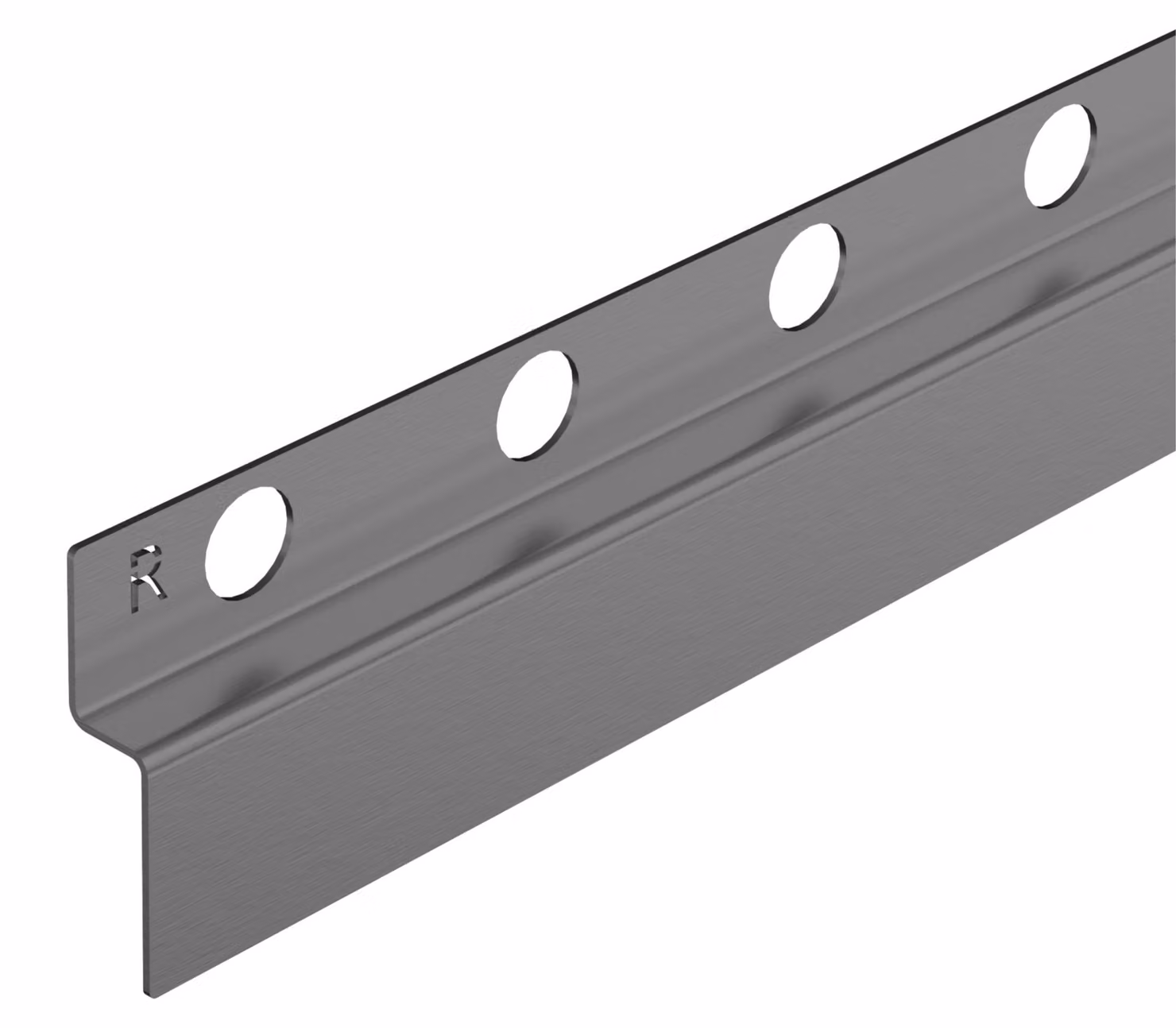 BALNEO, profilo a listello per pendenza, per parete, versione destra, lunghezza 120 cm, in acciaio inossidabile, codice prodotto: D0101050101-1