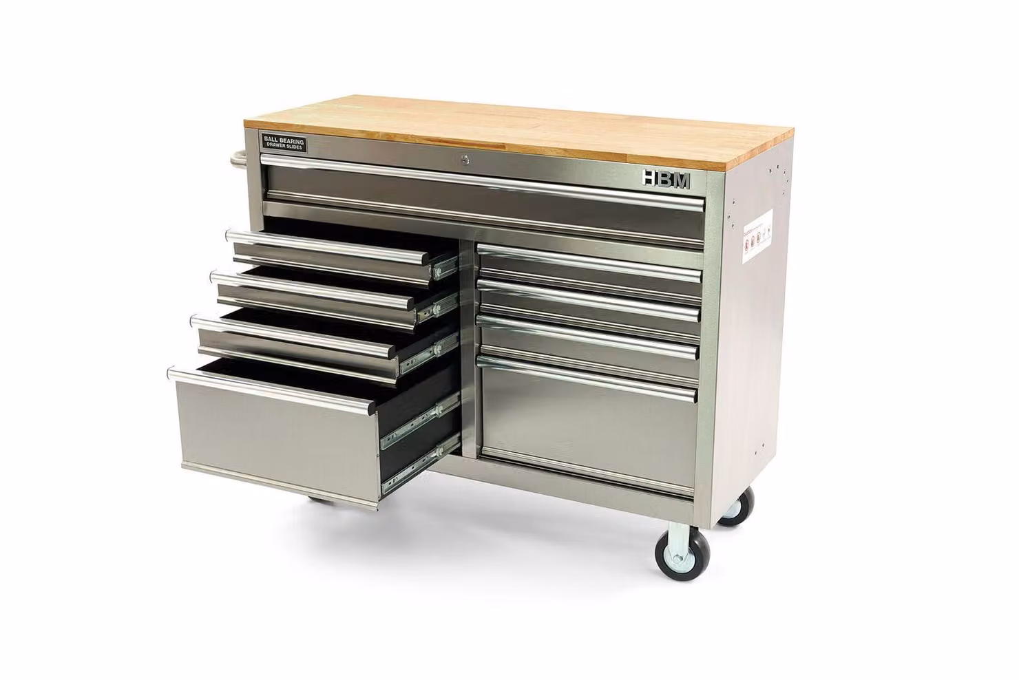 Carrello da officina RVS in acciaio inox 125x46x94 cm Carrello portautensili Banco da lavoro Armadio da officina