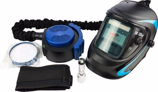 Casco da saldatura automatico con regolazione del flusso d'aria (170-240 l/min)