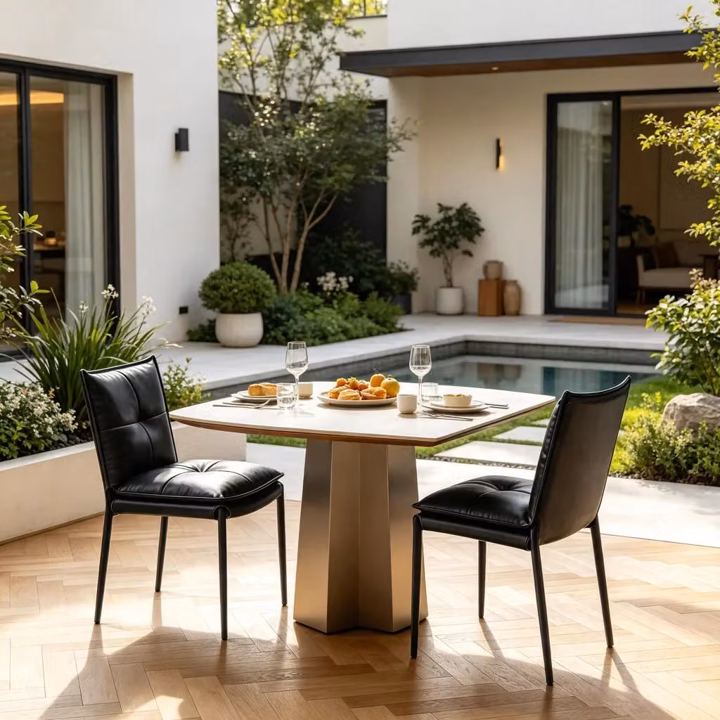 Set di 2 sedie da sala da pranzo moderne WISHDOR nere, imbottite in ecopelle o tessuto con struttura in metallo, portata 150 kg – 2