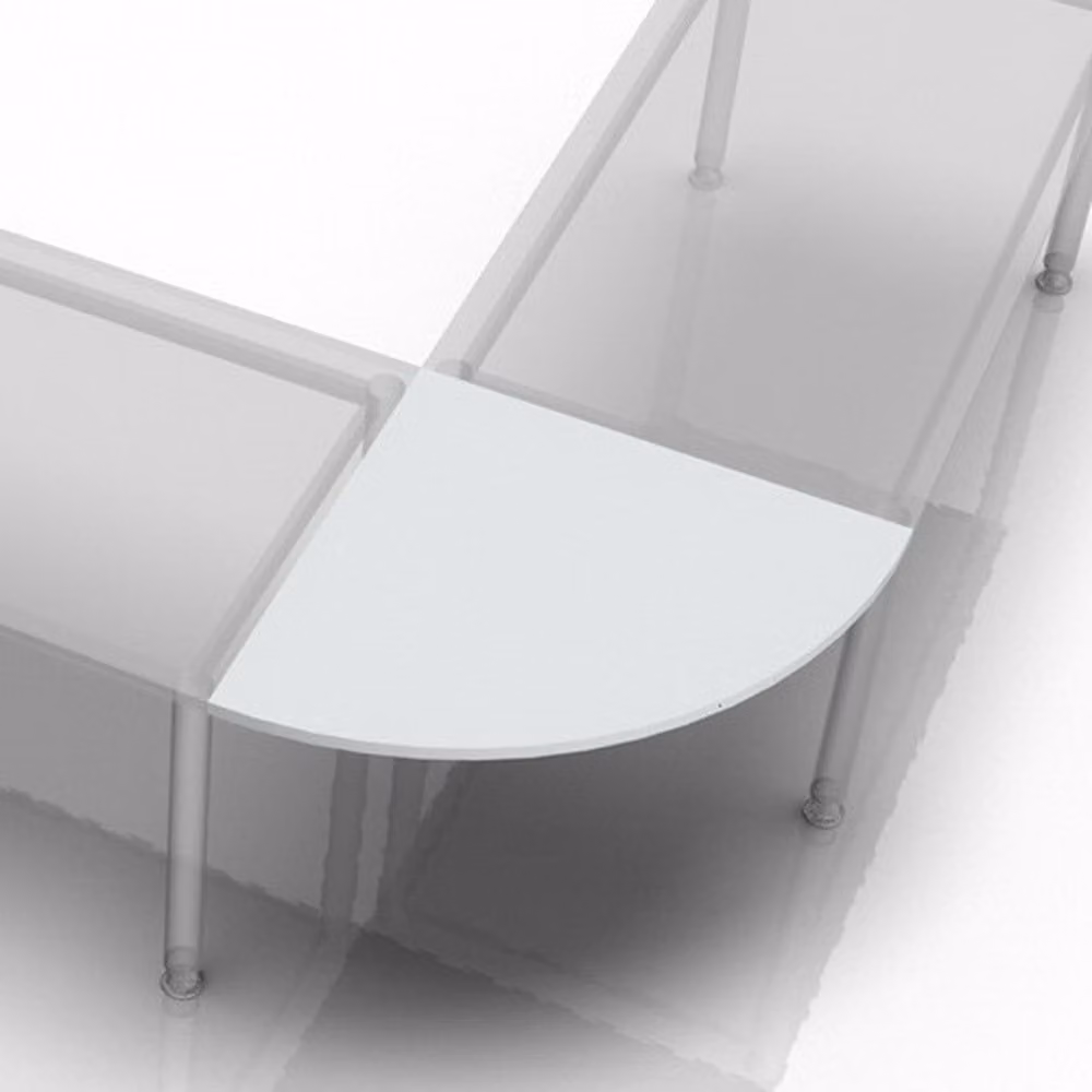 XBE91 W - Angolo di raccordo curvo, 80x80, grigio