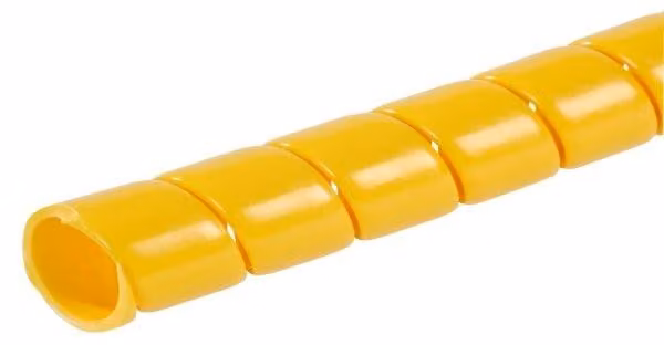 Copertura a spirale gialla per tubi, modello WN20, per tubi con diametro compreso tra 17 e 26 mm