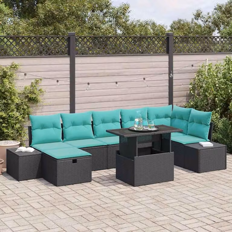 Maison Exclusive - Set da giardino composto da 8 pezzi, divano in rattan sintetico