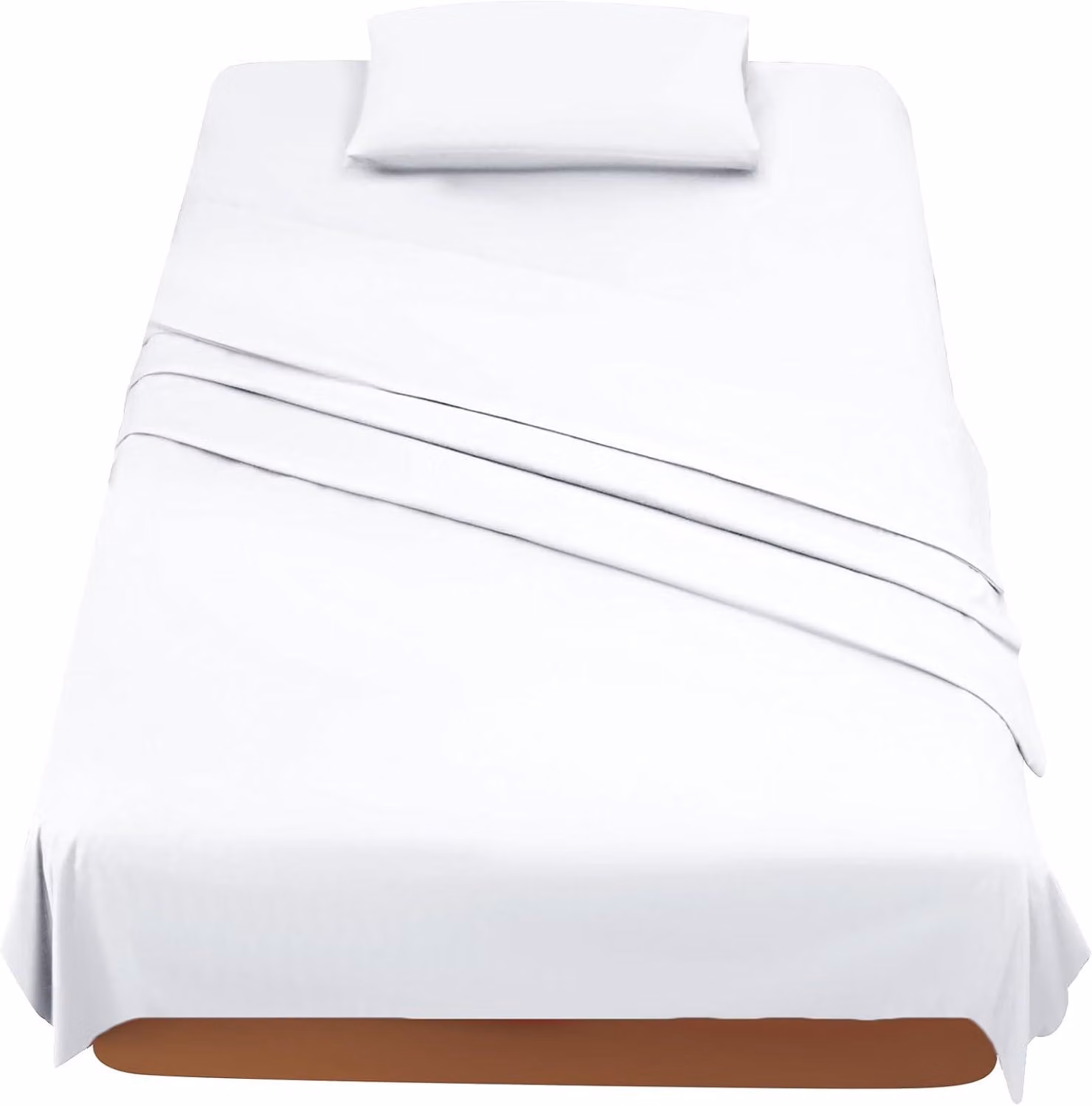 Set di lenzuola per letto matrimoniale, lenzuola e federe, in microfibra, per letto da 90 cm, colore bianco