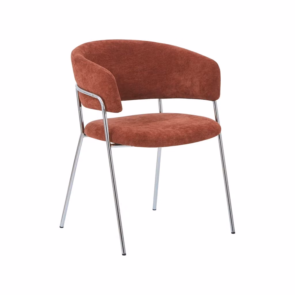 Set di 2 poltrone moderne SWEEEK in tessuto rosso con struttura in metallo per soggiorno e sala da pranzo – 2
