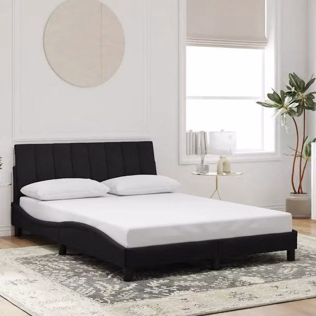 Giroletto senza materasso Hanko vidaXL in velluto nero L: 140 cm, P: 200 cm – 1