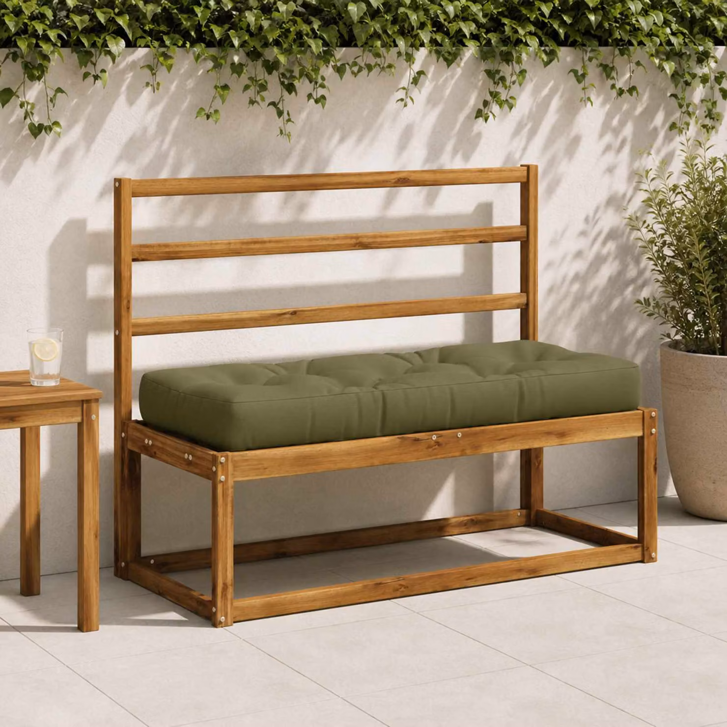 Cuscino per Pallet vidaXL VIANEN Verde, in Poliestere con Rivestimento Lavabile e Resistente ai Raggi UV