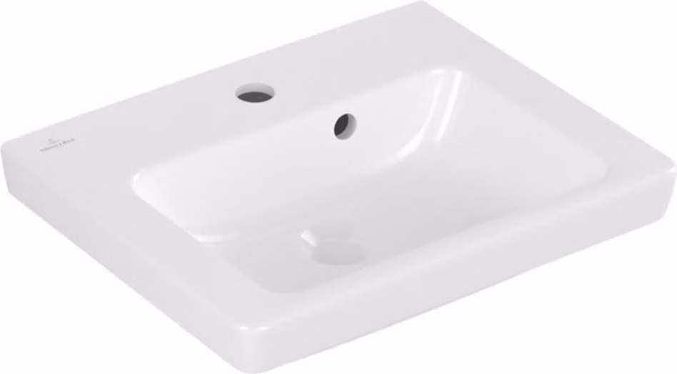 Villeroy & Boch Subway 2.0 lave-mains, 1 trou pour robinet, avec trop-plein, dessous poncé, 500x400mm, 73155GR1, 73155GR1