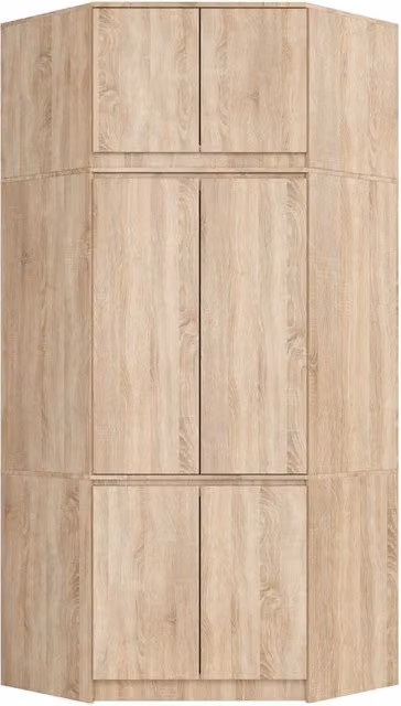 Armadio ad angolo AKORD S100 con sopralzo Sonoma Quercia 100 cm 4 ante 100x50x235 cm