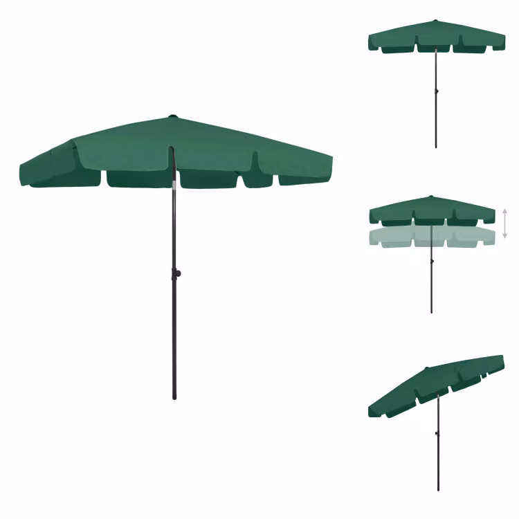 vidaXL Ombrellone verde 200x125 cm - Ombrelloni e tende da sole