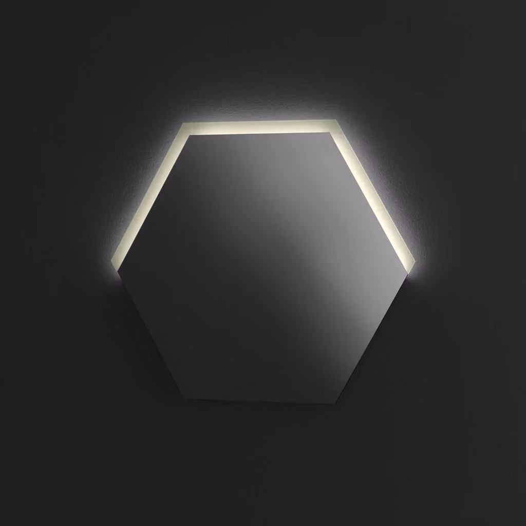Specchio rettangolare con LED JULIE 1 AQA DESIGN nero e grigio L: 90 cm, H: 79 cm, P: 2,5 cm – 2