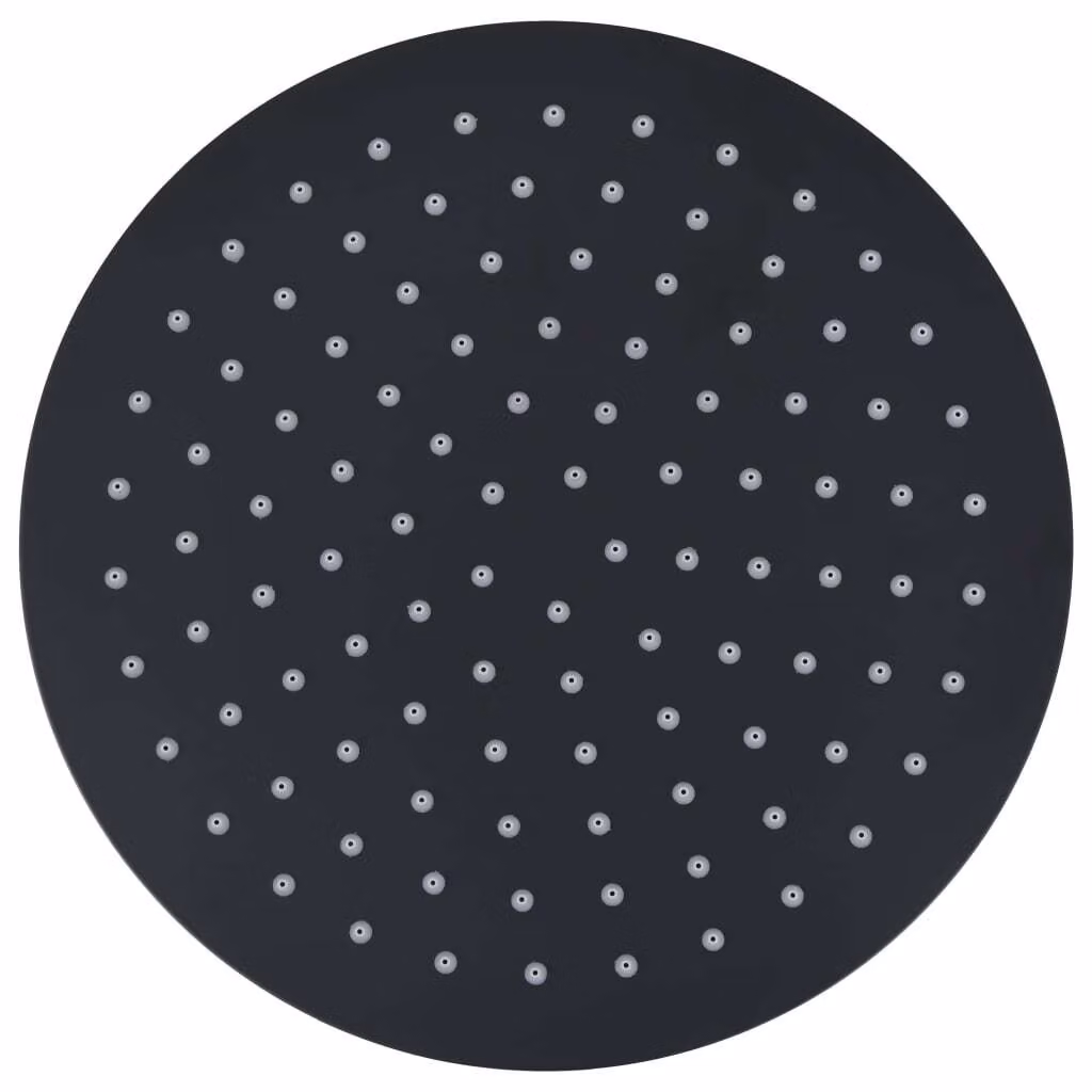 Testa Doccia a Pioggia in Acciaio Inox 25 cm Rotonda Nera