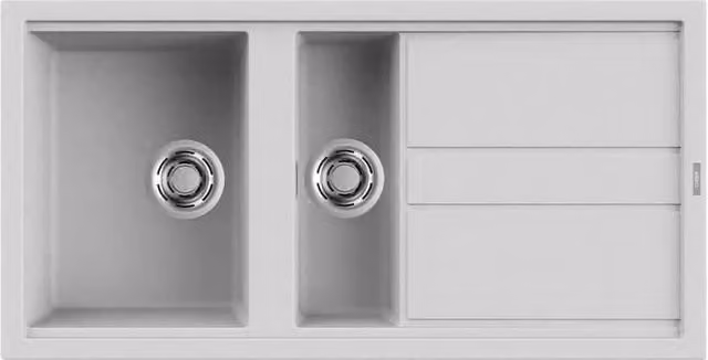 Lavello Elleci Incasso 2 vasche 100x51 Best 475 Metaltek Grigio Aluminium LMB47579