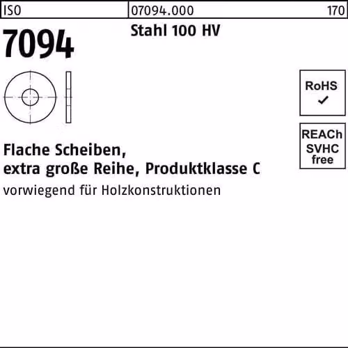 Dischi Reyher ISO 7094 acciaio 8 070940000080000 (100 pezzi)