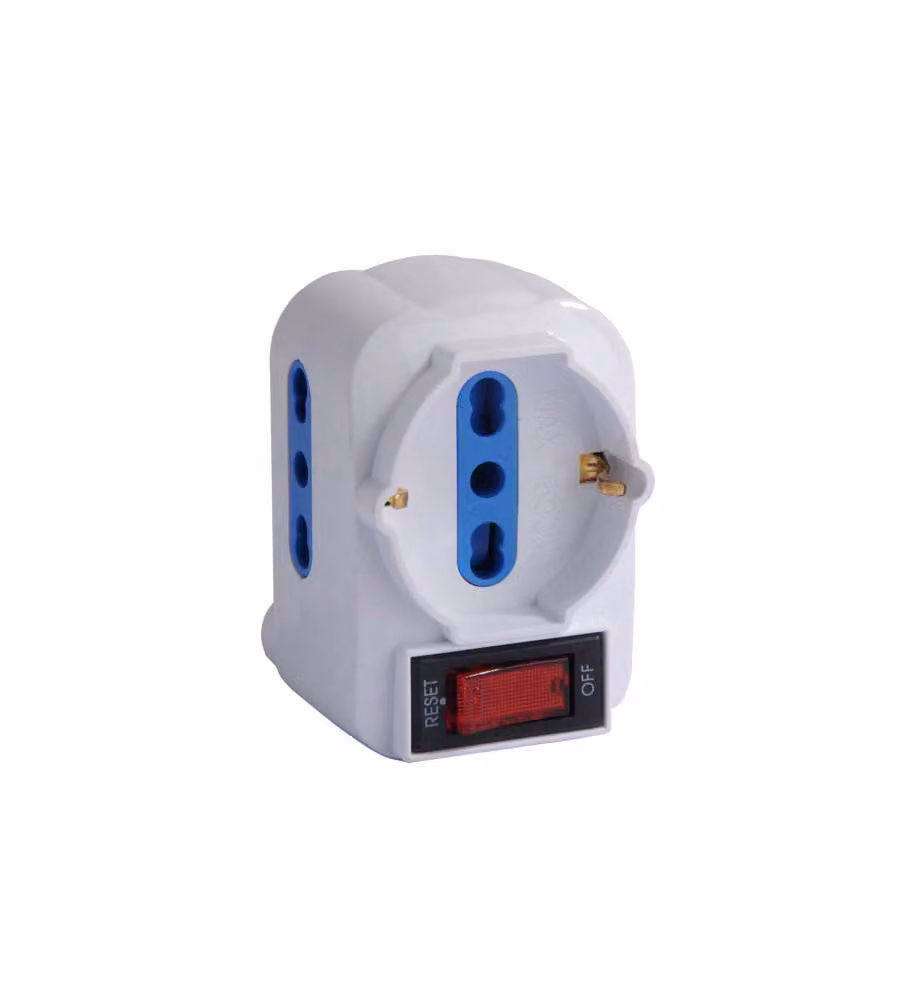 Adattatore Triplo Schuko Int Bianco  Syntesy 08832