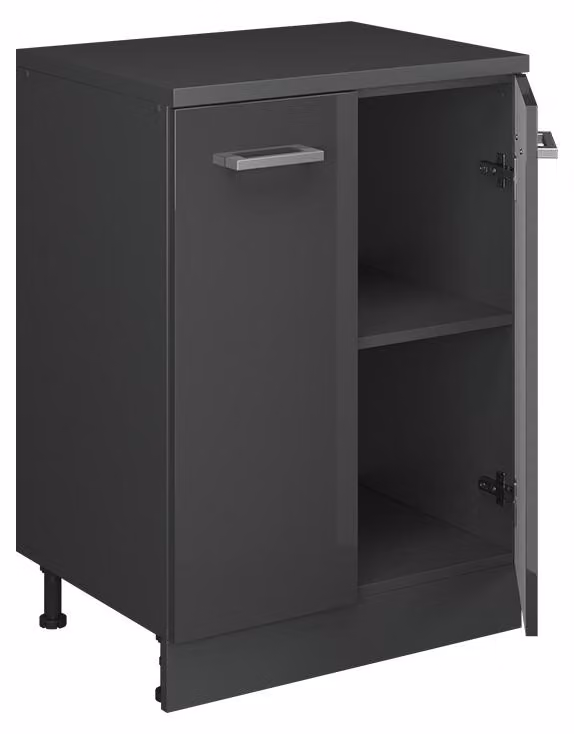 Mobile cucina sottotetto Vicco R-Line Antracite lucido 60 cm senza inclinazione con 2 ante, Model 61740