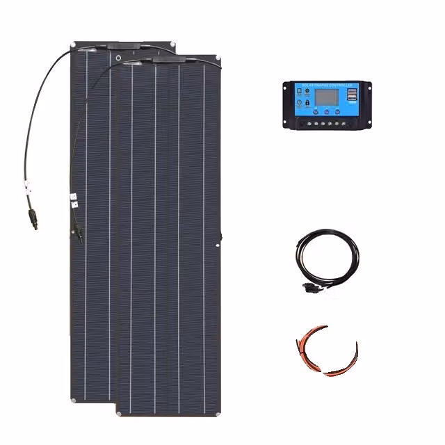 Pannello solare flessibile, silicio monocristallino, caricabatterie da 12 V, KIT SOLARE 100W
