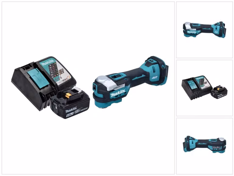 Utensile multifunzione a batteria Makita DTM 52 RT1 18 V Starlock Max Brushless + 1x batteria ricaricabile 5,0 Ah + caricabatterie