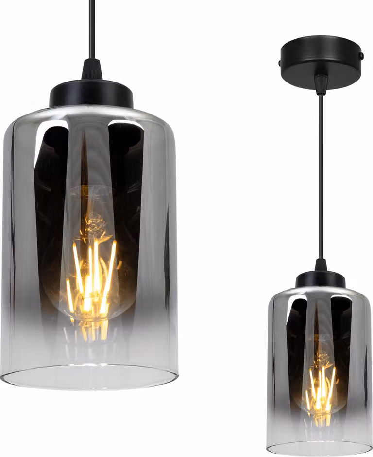 Lampada da soffitto Lampada a sospensione Lampadario Loft Elegante lampada in vetro Grafite