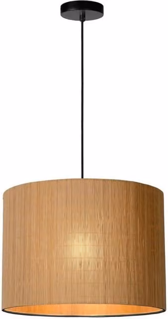 Lampada a sospensione Lucide MAGIUS in bambù e metallo, colore nero o marrone, Ø 42 cm, attacco E27