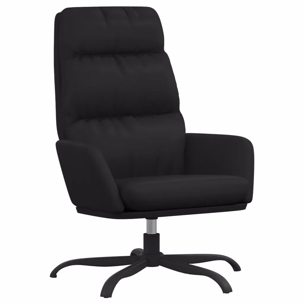 Poltrona Relax girevole vidaXL in similpelle nera con struttura in metallo e braccioli – 2