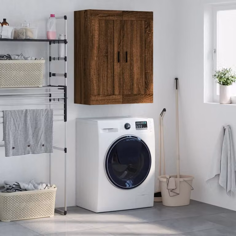 Mobile a parete vidaXL in legno rovere marrone, L 69,5 cm x P 34 cm x H 90 cm