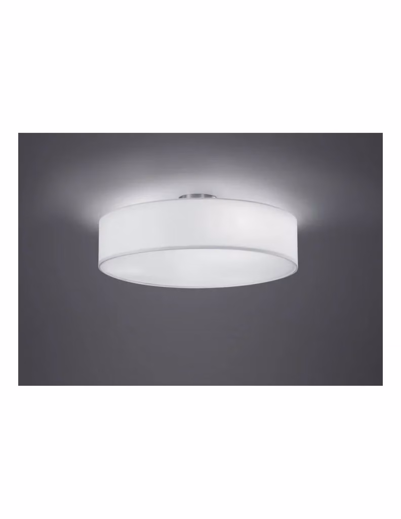 Plafoniera Hotel Trio Leuchten con paralume bianco in tessuto e dettagli argento, Ø 50 cm, 3xE27 – 2