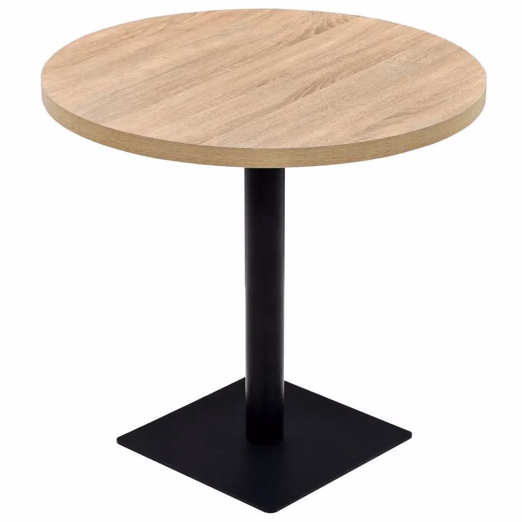Tavolo Bistrot Rotondo vidaXL in MDF e Metallo Colore Marrone L: 80 cm, H: 75 cm – 2