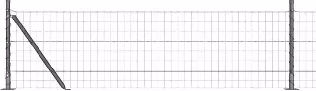 Recinzione da Giardino | Recinzione con Posto Grigio 0,4 x 50 m Acciaio e PVC