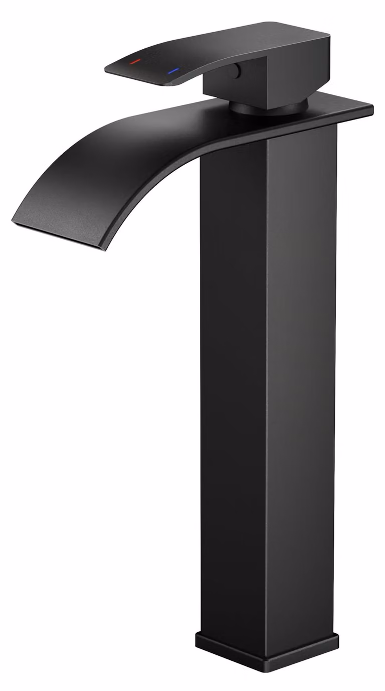 Rubinetto a cascata, miscelatore monocomando, altezza 220 mm, a risparmio idrico ed energetico, adatto per bagno e cucina