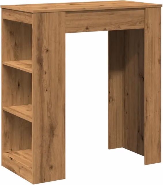 Tavolo Bar con Rastrelliera in Rovere e Multistrato, Colore Marrone, L: 95 cm, P: 47 cm, H: 103,5 cm – 1