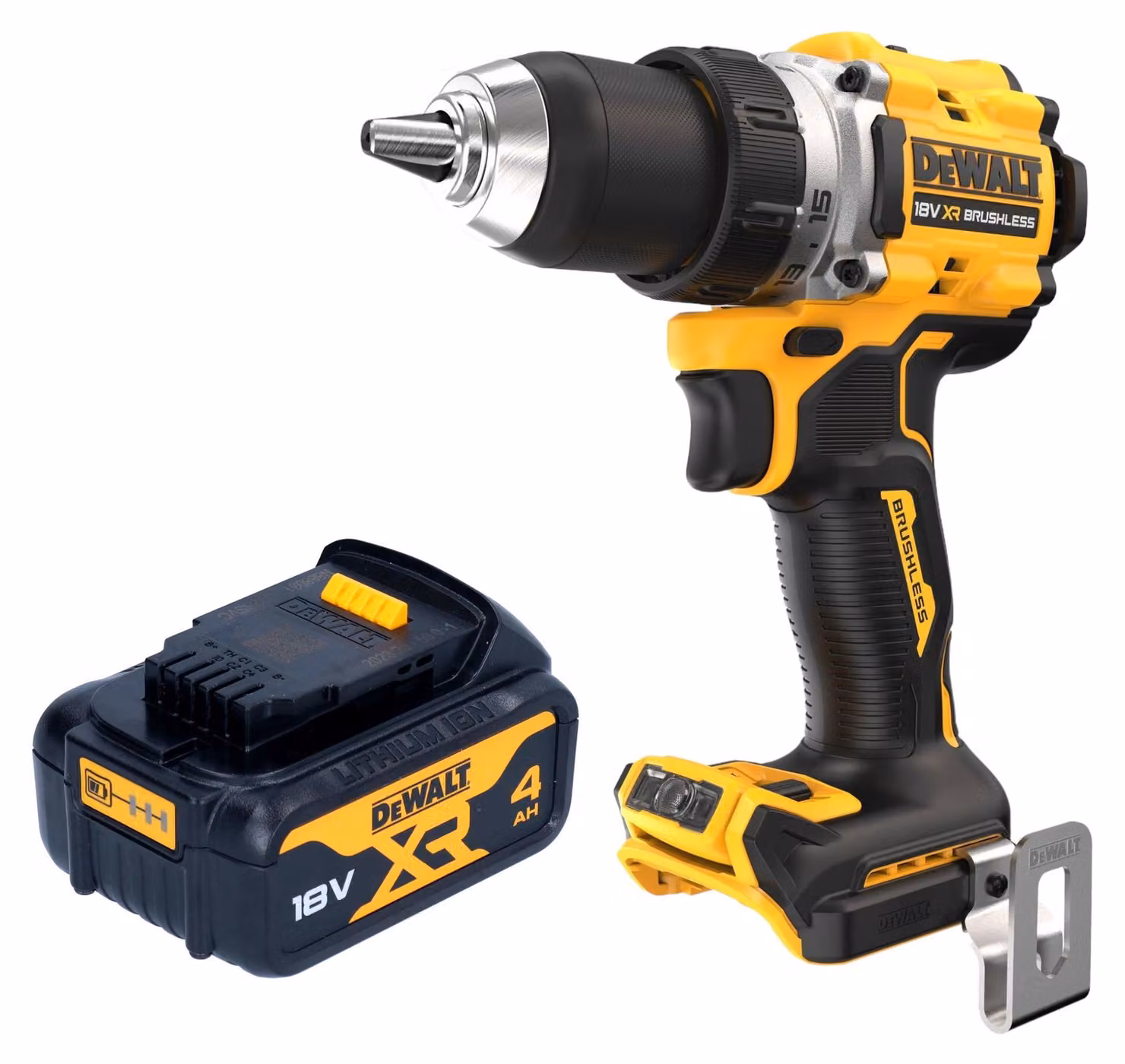 Trapano avvitatore a batteria DeWalt DCD 800 N 18 V 90 Nm senza spazzole + 1x batteria ricaricabile 4,0 Ah - senza caricatore