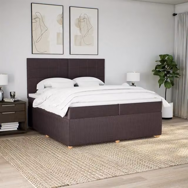 Letto Ibrido vidaXL con Materasso e Illuminazione Sotto il Letto, Marrone e Bianco, L/P: 200 x 200 cm – 1