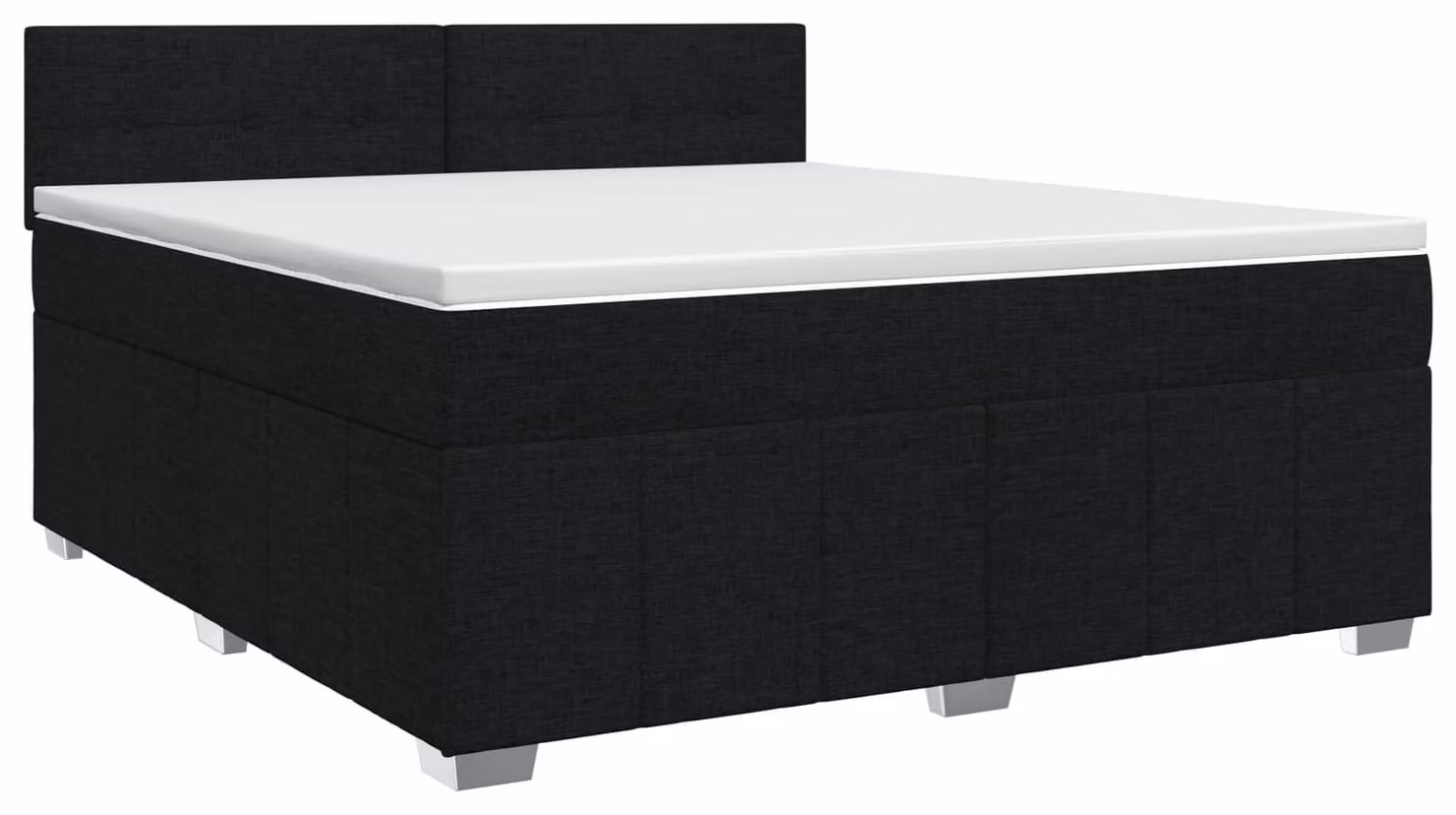 Letto a molle con materasso nero 140 x 200 cm in tessuto