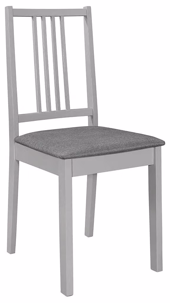 Sedie da pranzo con cuscino, set da 2 pezzi, colore grigio