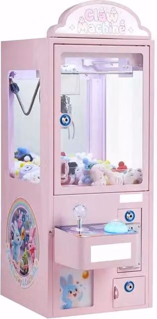 Macchina Artiglio Giocattolo per Bambini con Luci e Suoni, Artigli in Metallo Regolabili, Colore Rosa