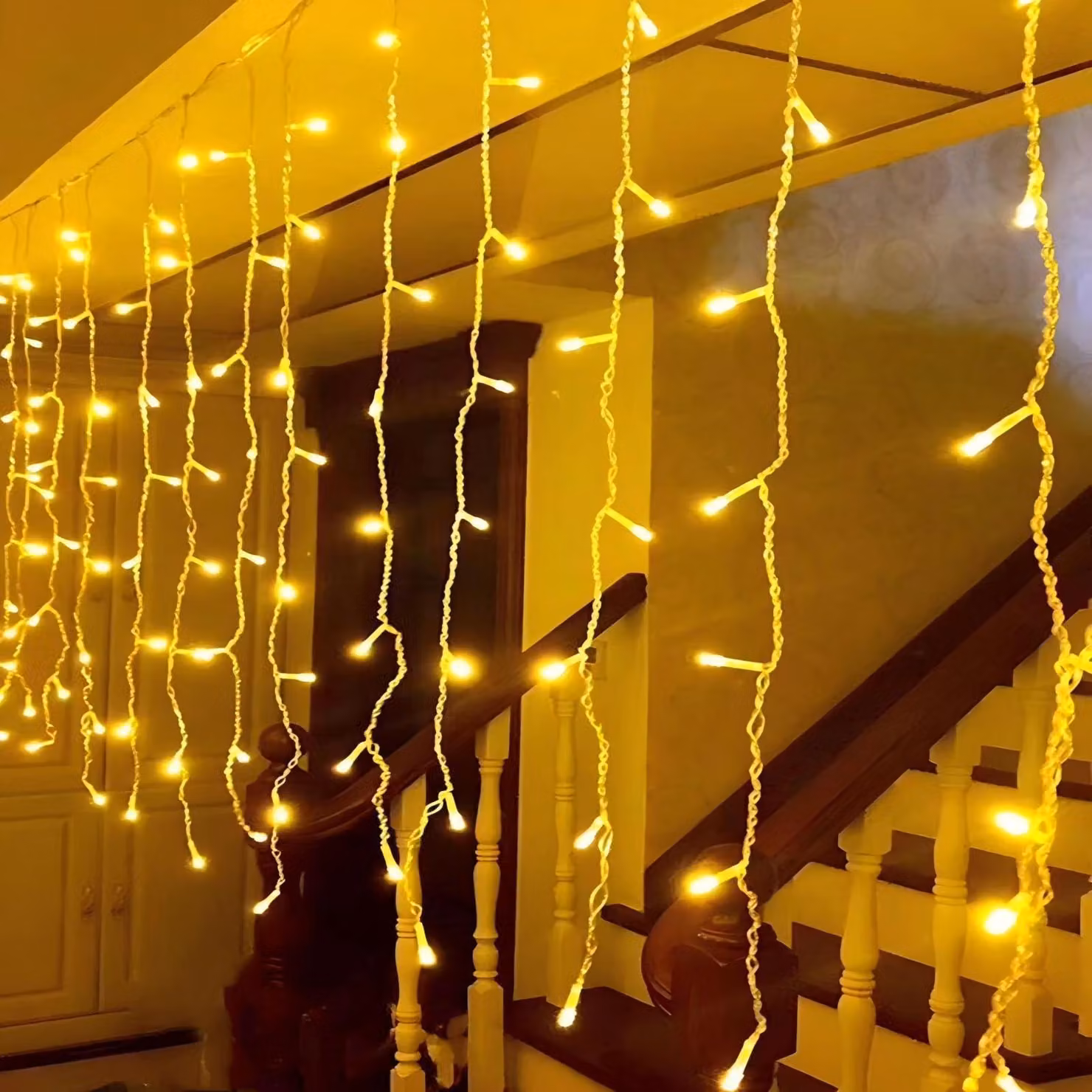 Tenda luminosa, dimensioni 1x1 metro, 100 LED, luce calda, alimentazione USB, grado di protezione IP65