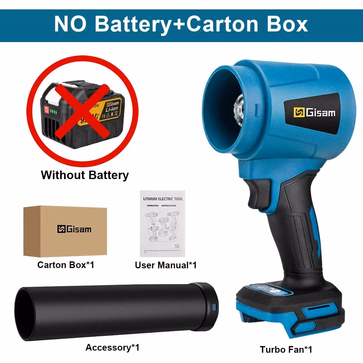 Soffiatore a batteria - Potente sistema di ventilazione - Motore brushless da 300.000 giri al minuto - Flusso d'aria di 400 m/s - Alimentazione a batteria da 21V - Senza batteria e caricabatterie