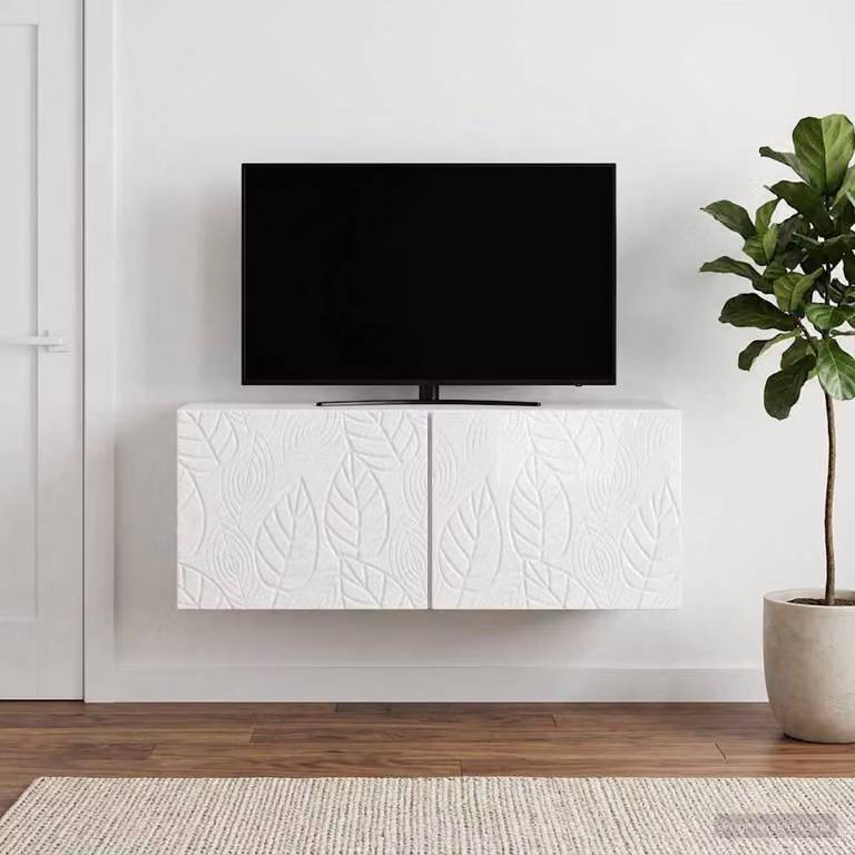 vidaXL Mobile Porta TV da Muro Bianco Lucido in Legno Stile Vintage
