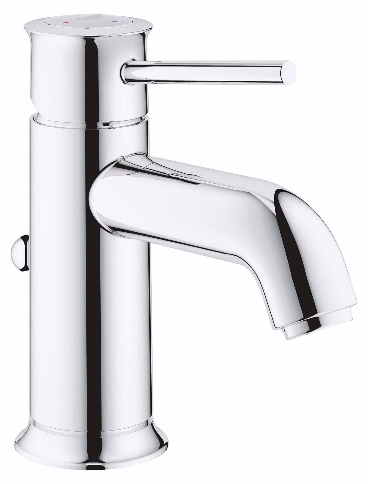 Miscelatore monocomando per lavabo, cromo, a risparmio idrico, montaggio con un foro