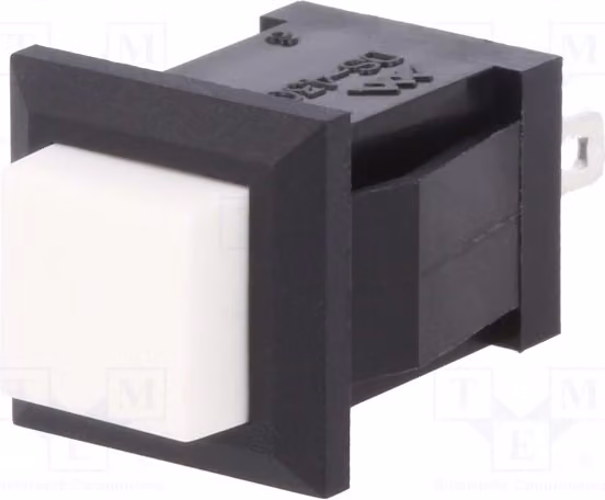 1 interruttore a pulsante, corrente nominale 0,5A/250VAC, posizione di riposo OFF, attivazione ON, modello DS430-W, marca Stard