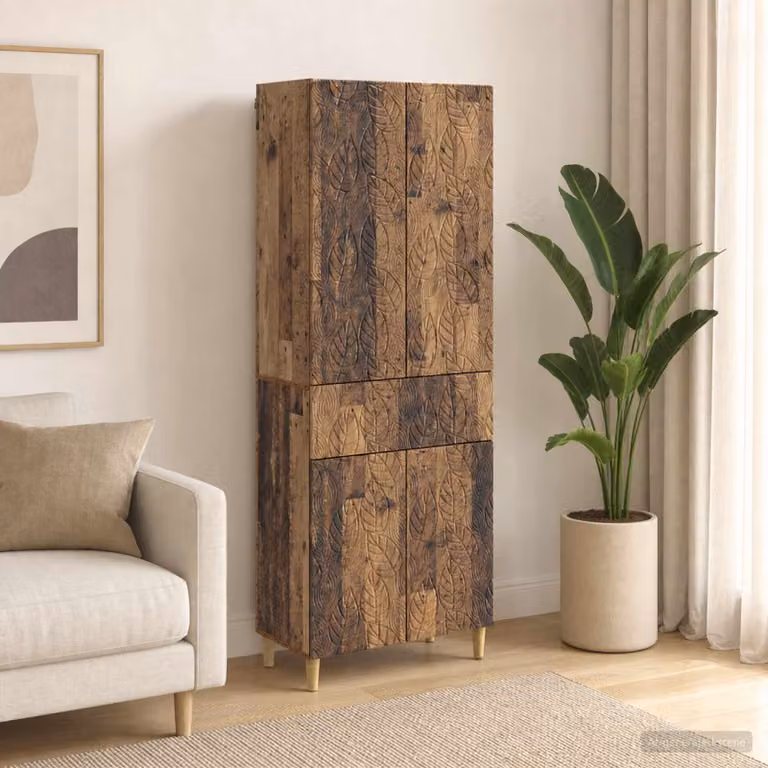 Set di 2 armadi vidaXL in legno e MDF color marrone stile rustico L/P/H: 90 x 34,5 x 66 cm