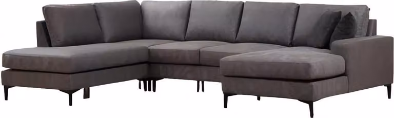 Graues Designer Sofa Moderne Wohnzimmer Stoffcouch Designer U-Form Möbel