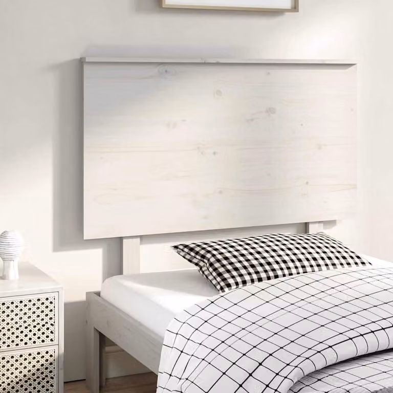 Testiera per Letto vidaXL in Legno Massello di Pino Bianco, L: 104 cm, P: 6 cm, H: 82,5 cm