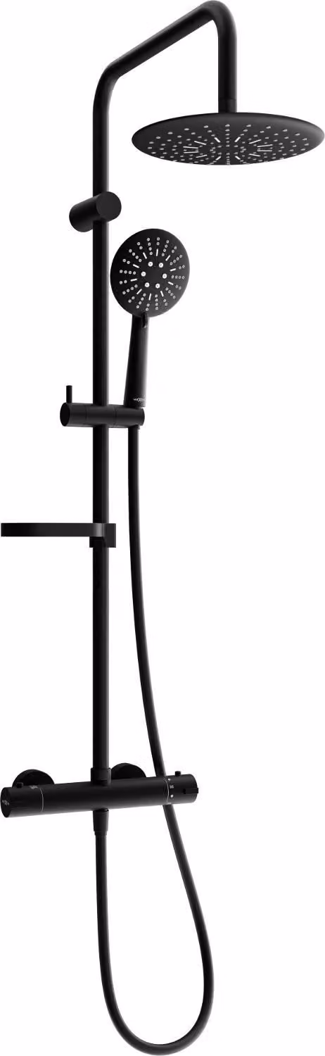 Mexen KX67 set doccia a parete con soffione e rubinetto termostatico, nero - 771506791-70